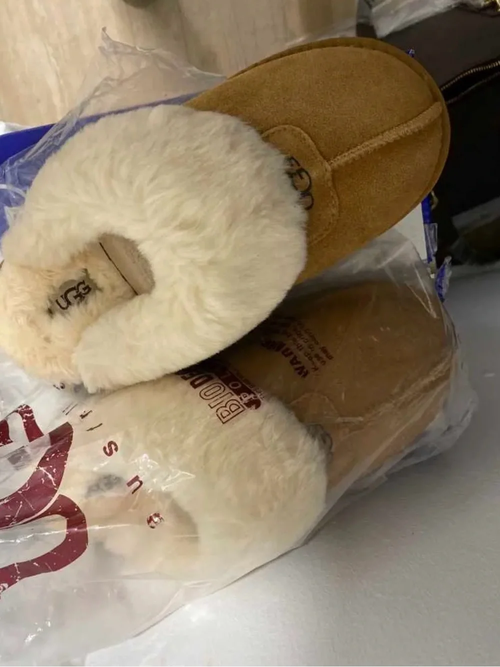 UGG Chestnut Suede Slip-On Slipper - Picture 2 of 5